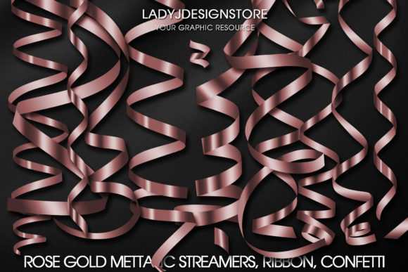 Download Rose Gold Glitter Ribbon Streamers - Rose gold Collection