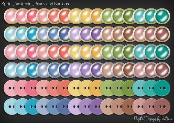 Download Spring Awakening Brads and Buttons - Buttons Collection