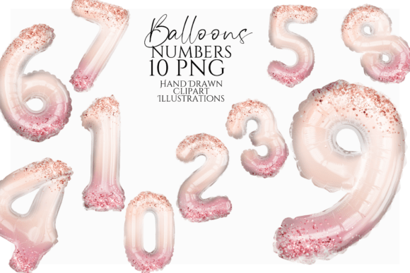 Download Rose Gold Balloon Numbers Clipart - Rose gold Collection