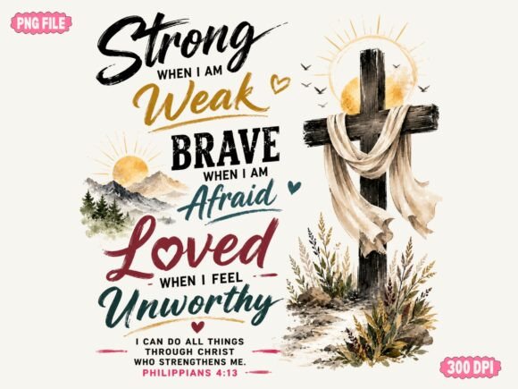 Download Be Strong Courageous Bible Verse Faith - Premium Resources
