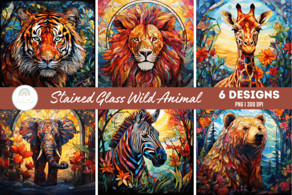 Download Stained Glass Wild Animal Background - Animal background Collection