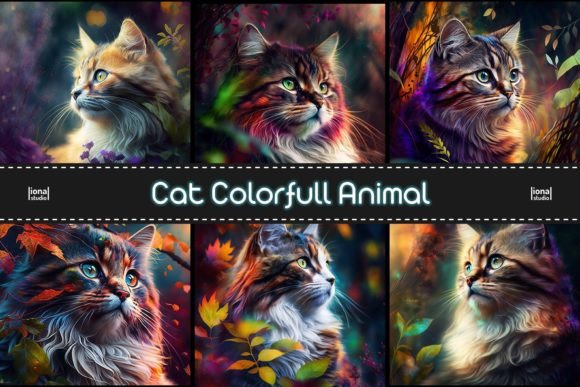 Download Cat Colorfull Animal Background - Animal background Collection