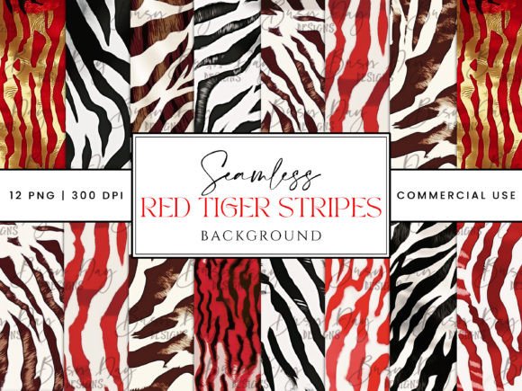Download Seamless Red Tiger Stripes Background - Stripes background Collection