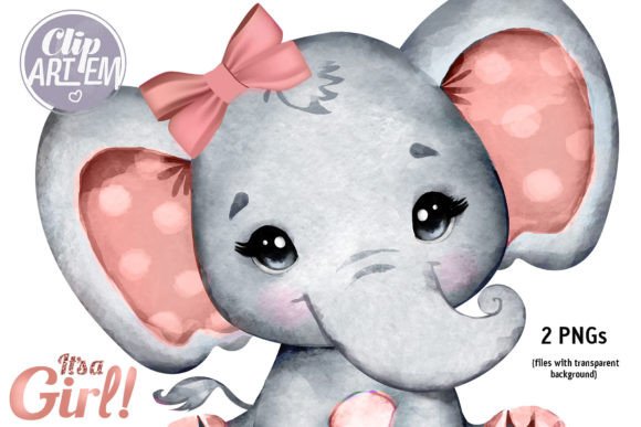 Download Rose Gold Elephant Baby Girl Clip Art - Rose gold Collection