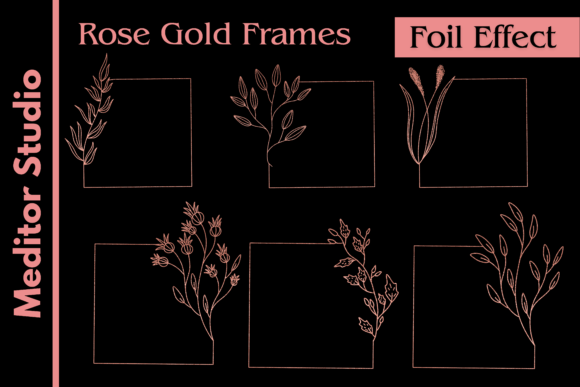 Download Rose Gold Floral Frames Set - Rose gold Collection