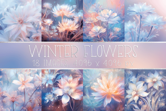 Download Pastel Light Blue Winter Flower Images - Winter Collection