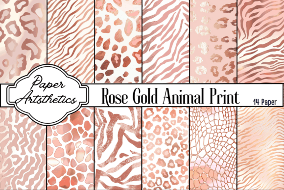 Download Rose Gold Animal Print Digital Paper - Rose gold Collection