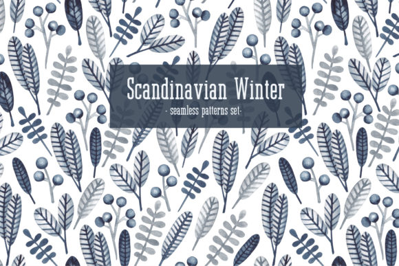 Download Watercolor Patterns “Scandinavian Winter - Winter Collection
